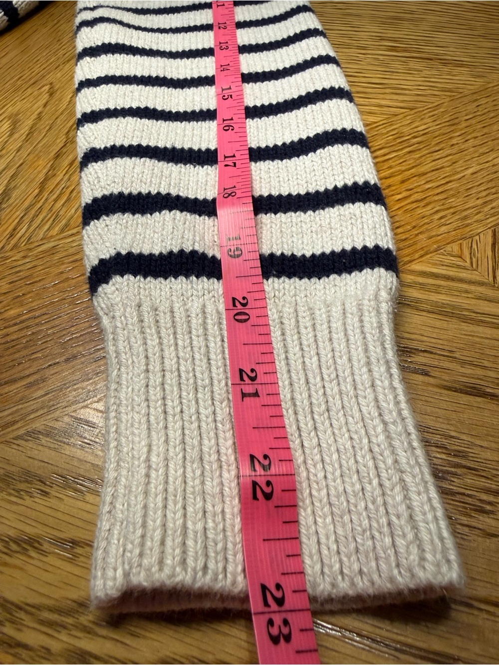 J. Crew Men’s Cream and Navy Striped Shawl Neck Sweater - Picture 5 of 10